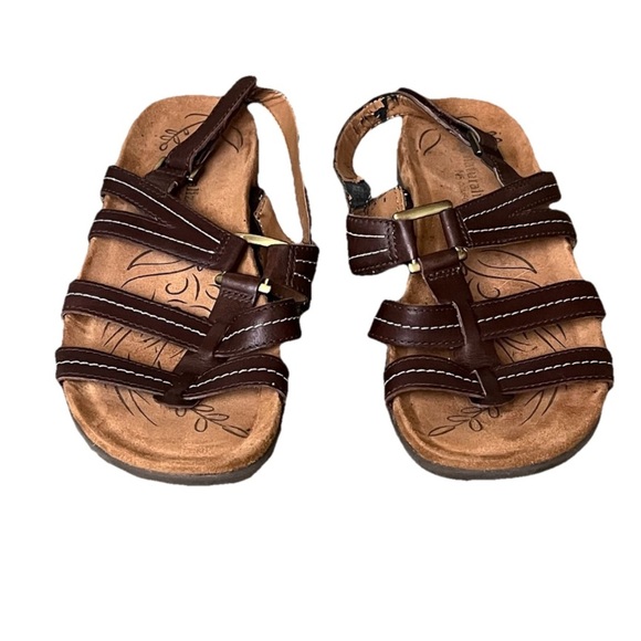 Naturalizer “Every” Brown Strappy Comfort Sandals Women’s 7.5M | Leather Sling - Picture 3 of 11